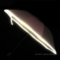 Un seul bon marché à la demande Sun Rain Windproof 3 Folding Small Promotionnel Reflective Glow Umbrella